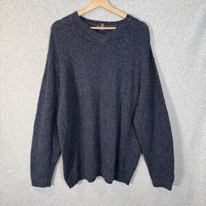 Vintage Cherokee Wool Sweater Mens XXL Navy Blue V Neck
